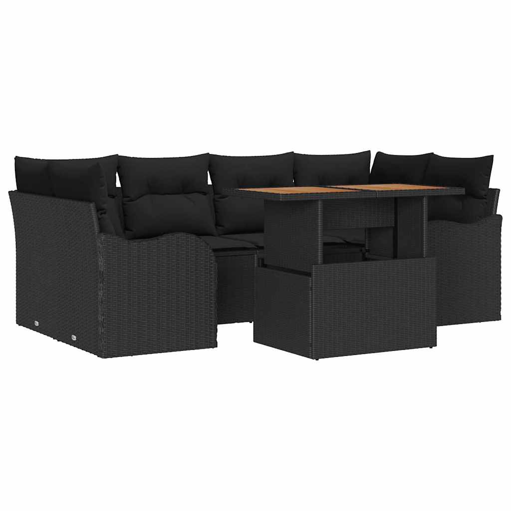 8721158995285_wbg-an-m_en_hd_5 vidaXL Garden Sofa Set with Cushion 7 pcs Black 100 x 55 x 73 cm - Image 2