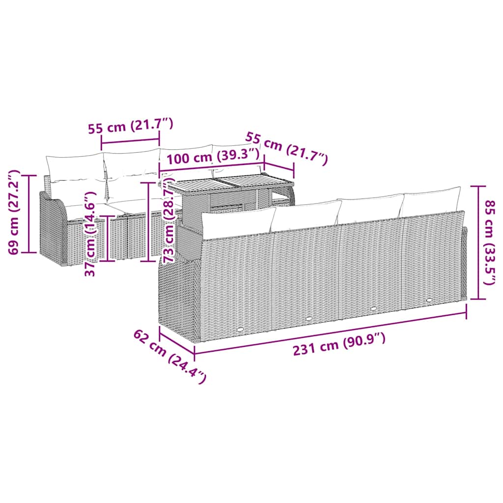 8721158995490_wbg-siz_en_hd_1 vidaXL Garden Sofa Set with Cushion 7 pcs Black 100 x 55 x 73 cm - Image 10