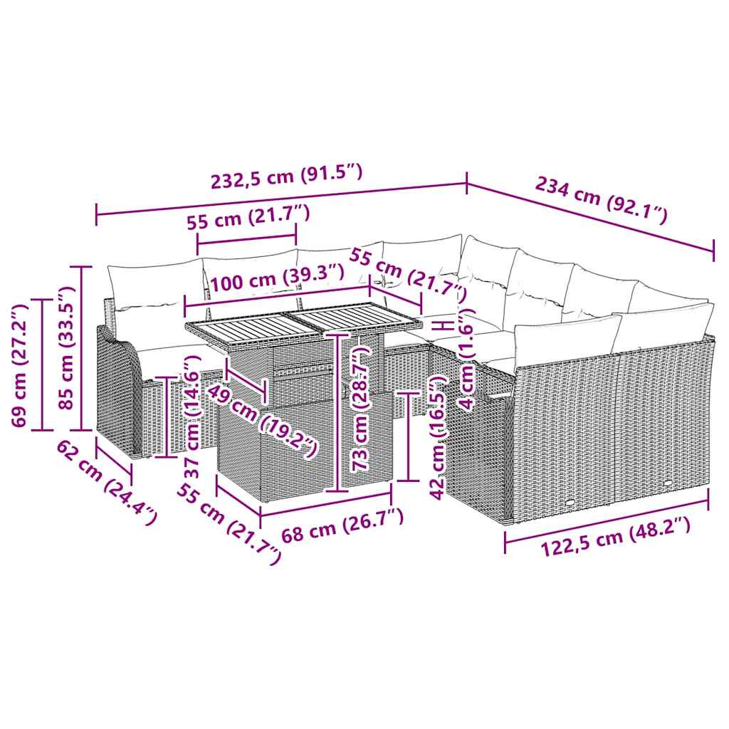 8721158995568_wbg-siz_en_hd_1 vidaXL Garden Sofa Set with Cushion 7 pcs Black 100 x 55 x 73 cm - Image 11
