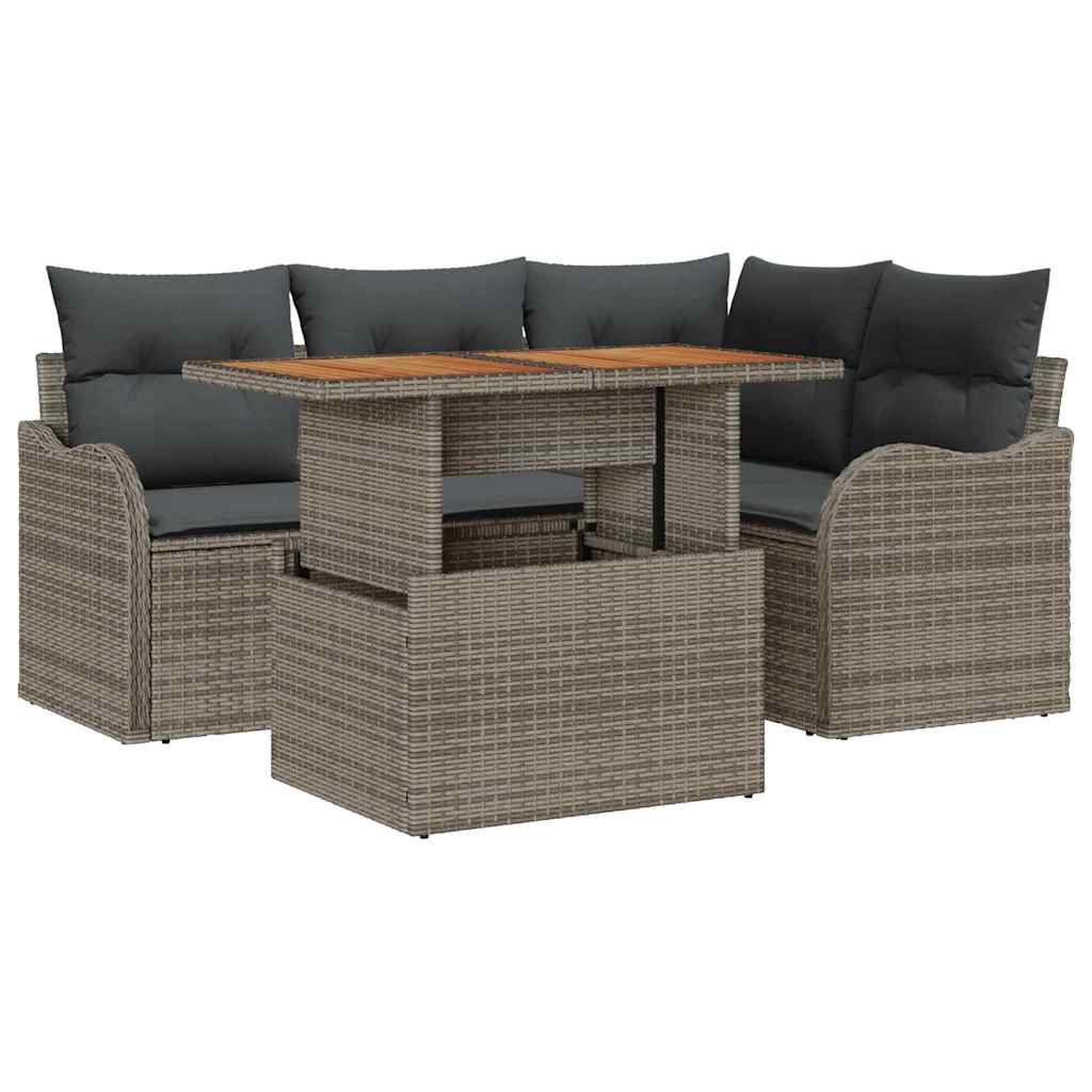 8721158995674_wbg-an-m_en_hd_5 vidaXL Garden Sofa Set with Cushion Manual 5 pcs Grey 100 x 55 x 73 cm - Image 2