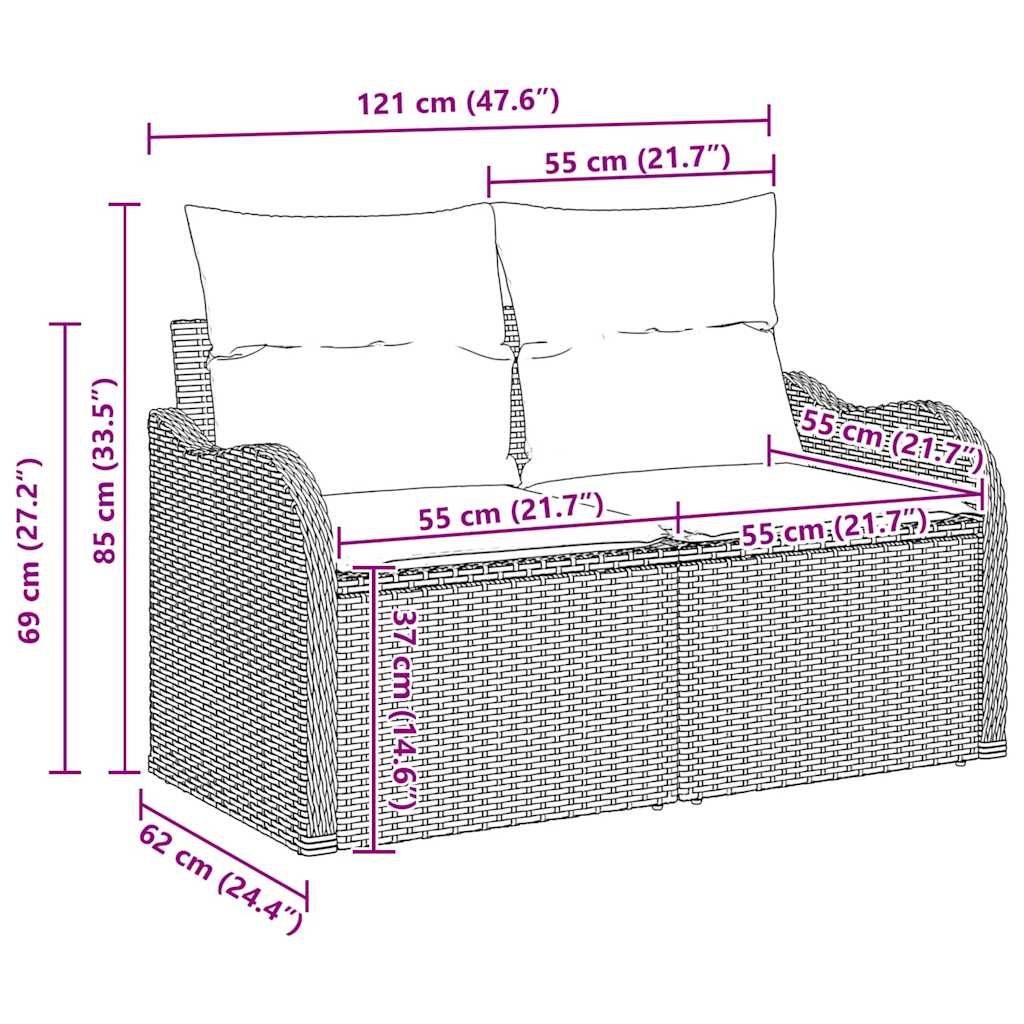 8721158995704_wbg-siz_en_hd_3 vidaXL Garden Sofa Set with Cushion 5 pcs Black 100 x 55 x 73 cm - Image 13