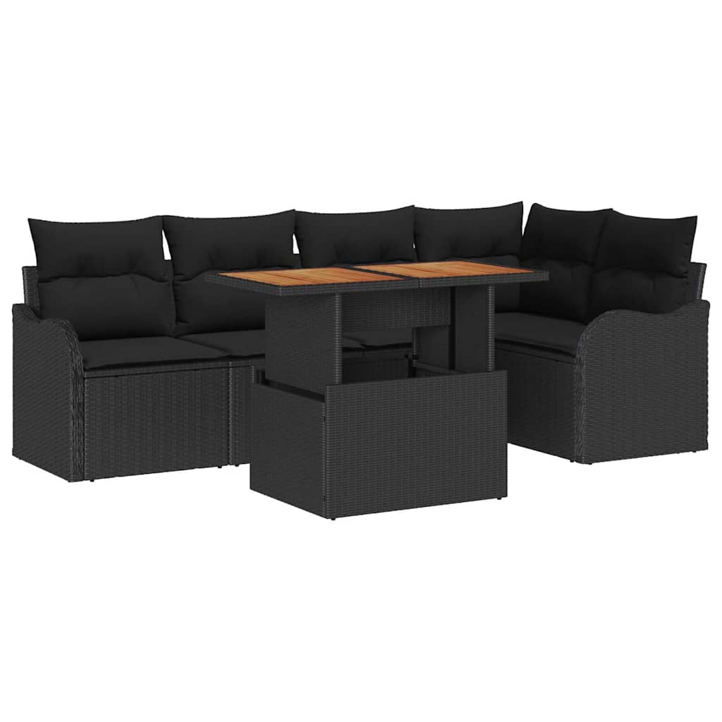8721158995773_wbg-an-m_en_hd_5 vidaXL Garden Sofa Set with Cushion 6 pcs Black 100 x 55 x 73 cm - Image 2