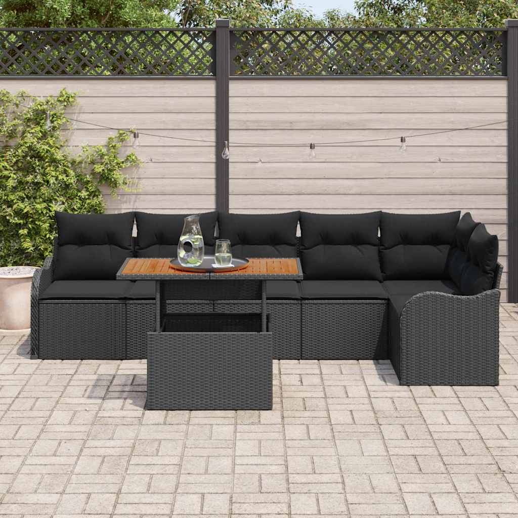 8721158995841_mo-im_en_hd_2 vidaXL Garden Sofa Set with Cushion 7 pcs Black 100 x 55 x 73 cm - Image 3