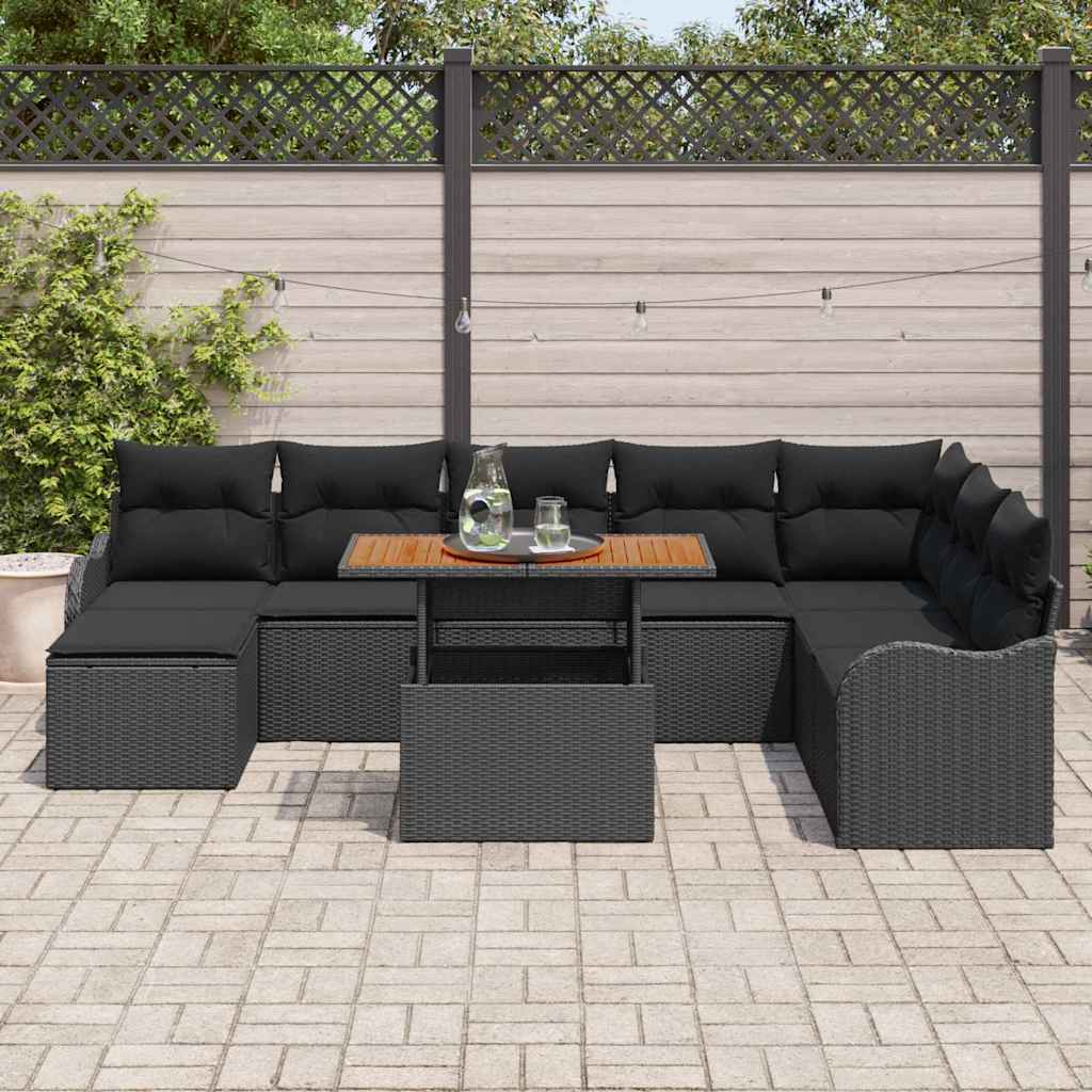 8721158996121_mo-im_en_hd_2 vidaXL Garden Sofa Set 9 pcs Black Poly rattan and powder-coated steel - Image 3