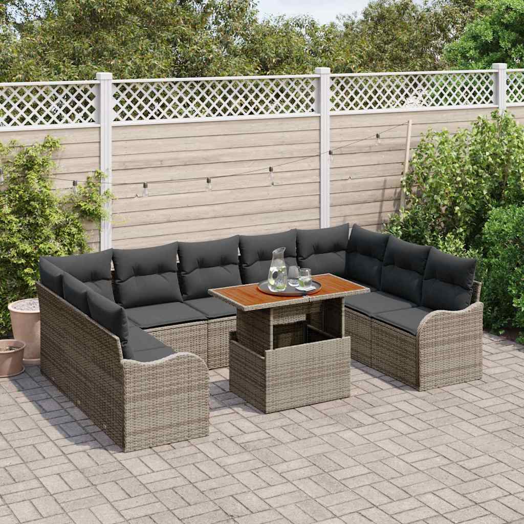 8721158996169_mo-im_en_hd_2 vidaXL Garden Sofa Set with Cushion 10 pcs Grey 100 x 55 x 73 cm - Image 3
