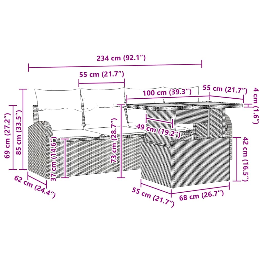 8721158996336_wbg-siz_en_hd_1 vidaXL Garden Sofa Set with Cushion 5 pcs Black 100 x 55 x 73 cm - Image 10