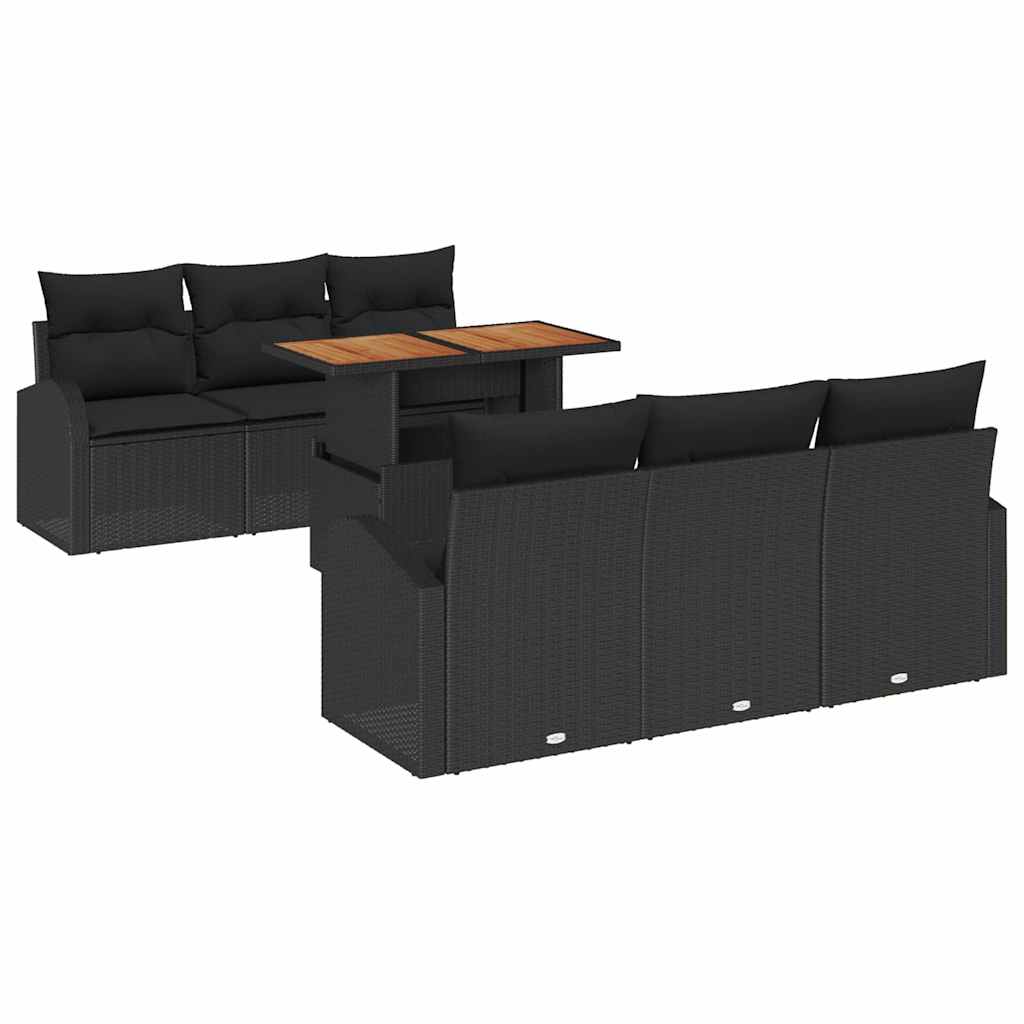8721158996473_wbg-an-m_en_hd_4 vidaXL Garden Sofa Set with Cushion 7 pcs Black 100 x 55 x 73 cm - Image 2
