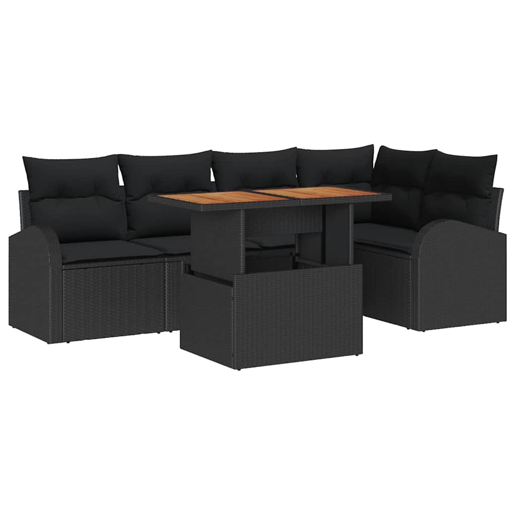 8721158997036_wbg-an-m_en_hd_5 vidaXL Garden Sofa Set with Cushion 6 pcs Black 100 x 55 x 73 cm - Image 2