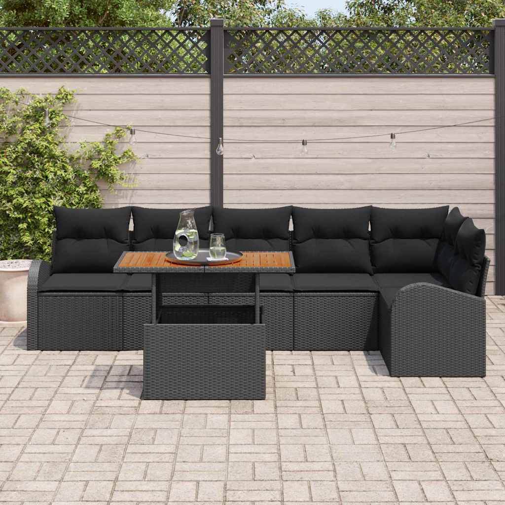 8721158997104_mo-im_en_hd_2 vidaXL Garden Sofa Set with Cushion 7 pcs Black 100 x 55 x 73 cm - Image 3