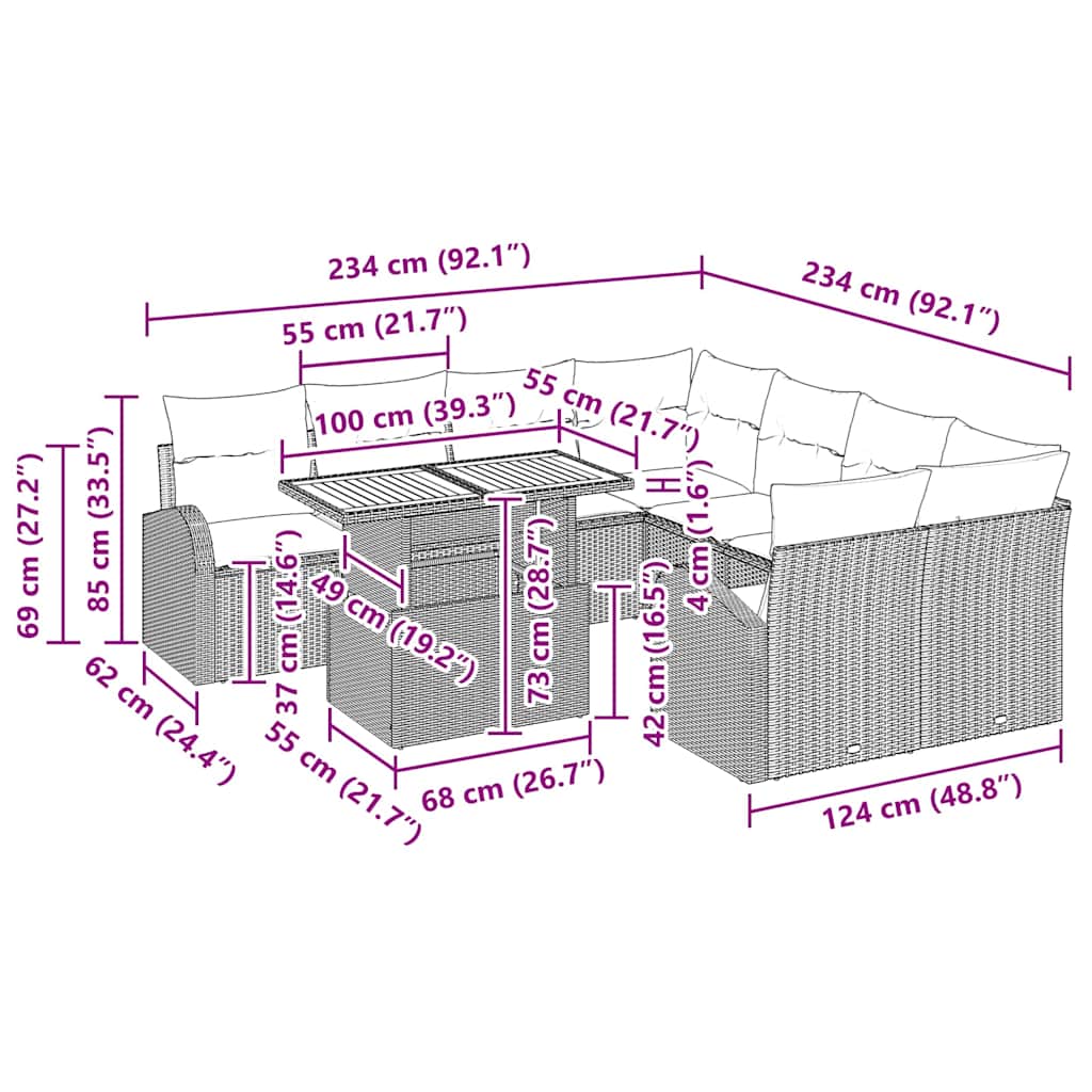 8721158997524_wbg-siz_en_hd_1 vidaXL Garden Sofa Set with Cushion 11 pcs Black 100 x 55 x 73 cm - Image 11