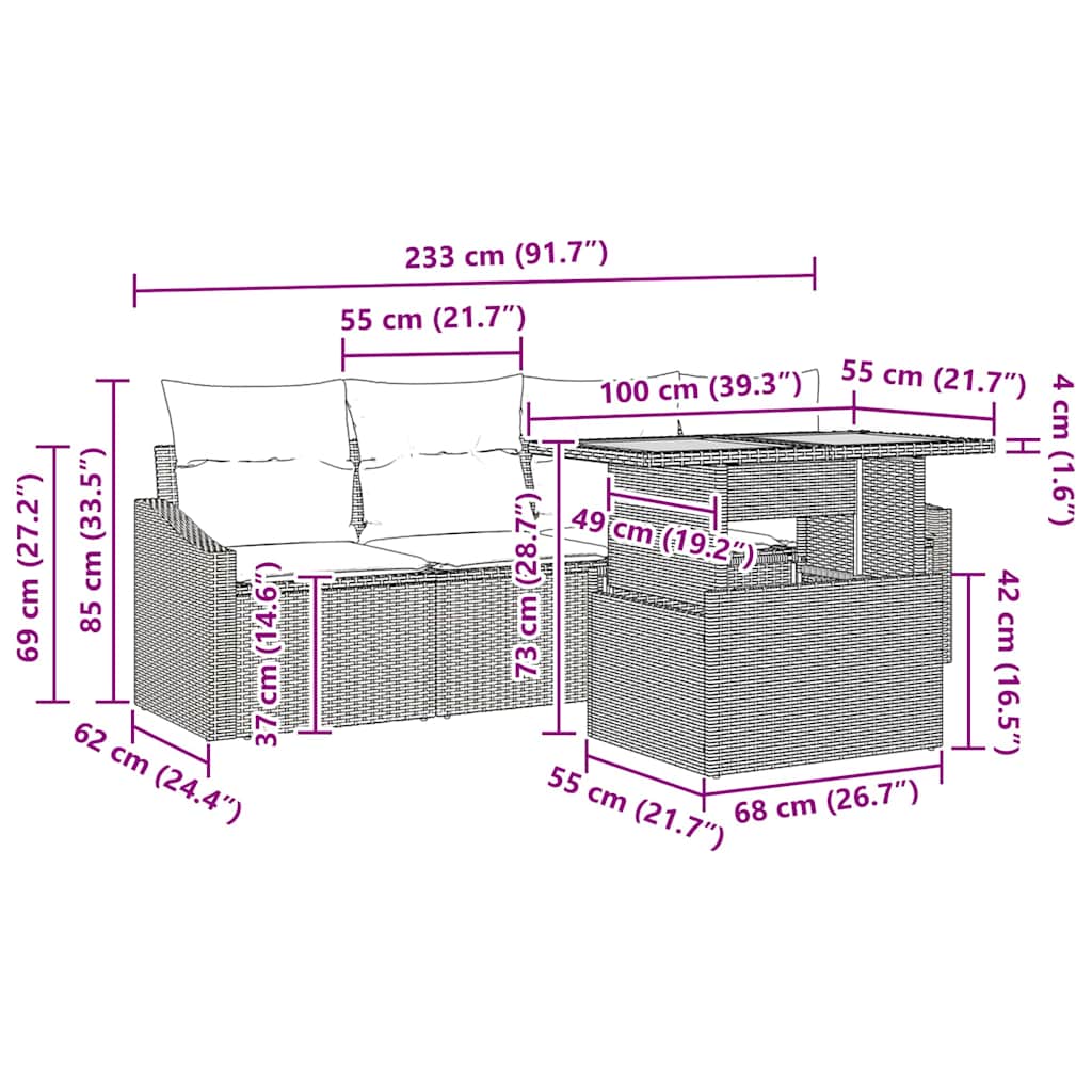 8721158998859_wbg-siz_en_hd_1 vidaXL Garden Sofa Set with Cushion 5 pcs Black Poly rattan - Image 10