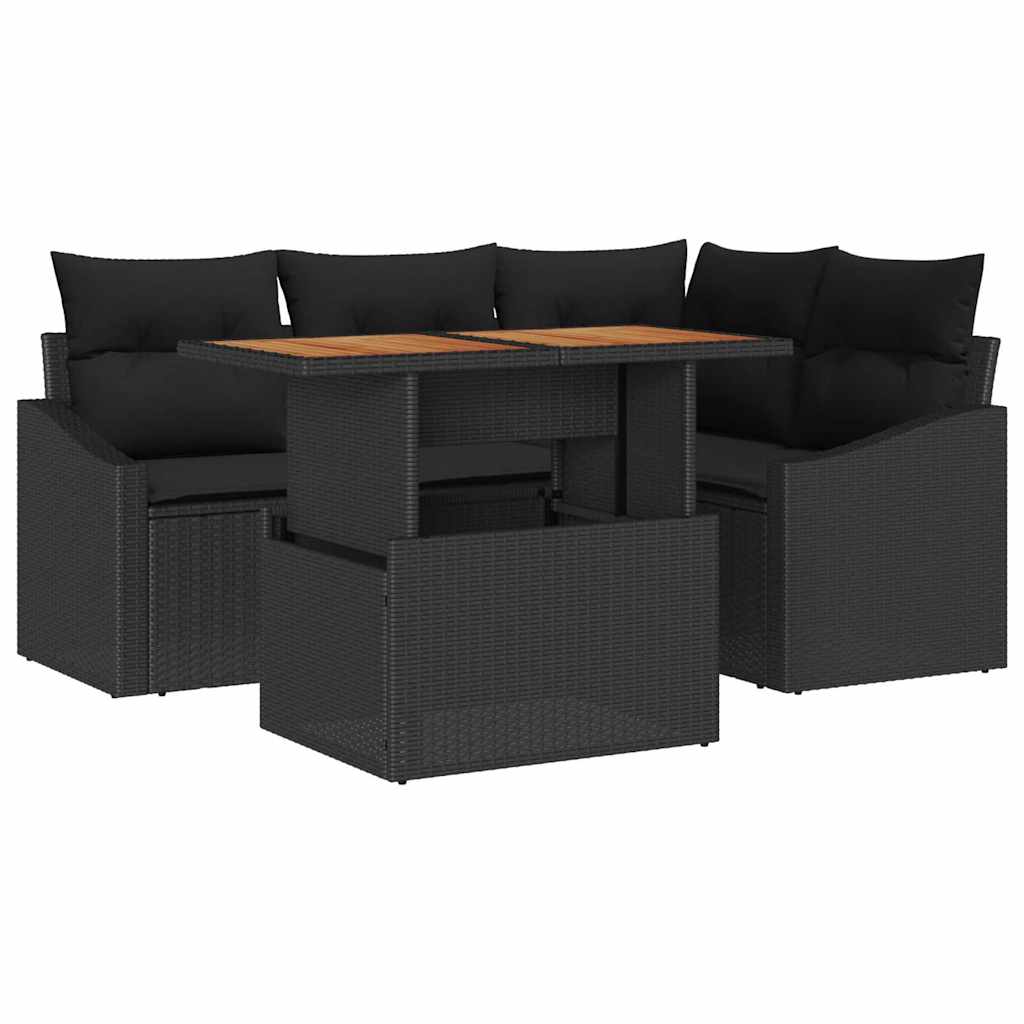 8721158999481_wbg-an-m_en_hd_5 vidaXL Garden Dining Set with Cushion Black and Brown 100 x 55 x 73 cm - Image 2