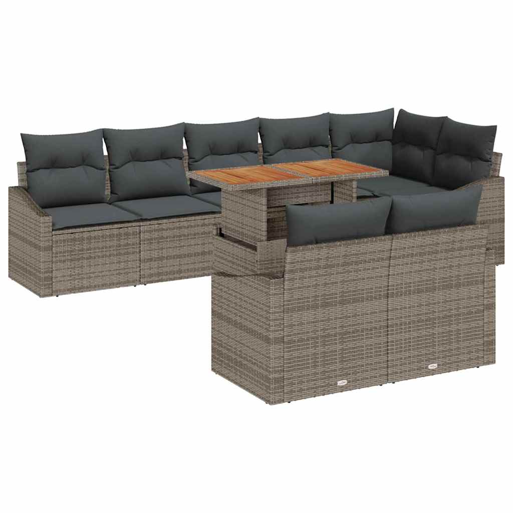 8721158999665_wbg-an-m_en_hd_5 vidaXL Garden Sofa Set Manual 9 pcs Grey and Brown 100 x 55 x 73 cm - Image 2