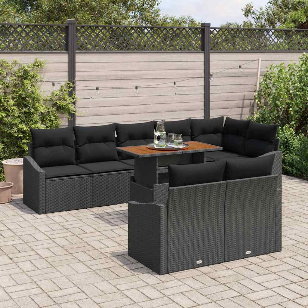 8721158999696_mo-im_en_hd_2 vidaXL Garden Sofa Set Manual 9 pcs Black and Brown 100 x 55 x 73 cm - Image 3
