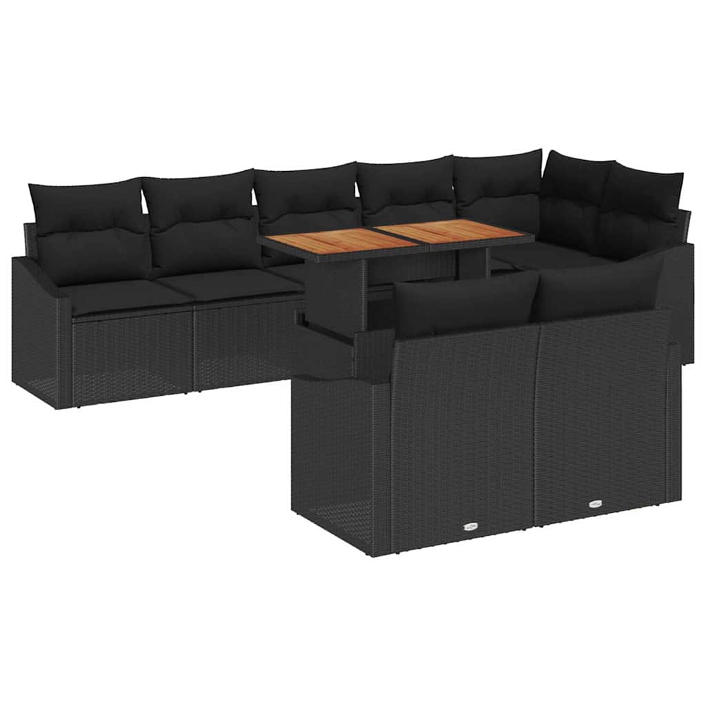 8721158999696_wbg-an-m_en_hd_5 vidaXL Garden Sofa Set Manual 9 pcs Black and Brown 100 x 55 x 73 cm - Image 2
