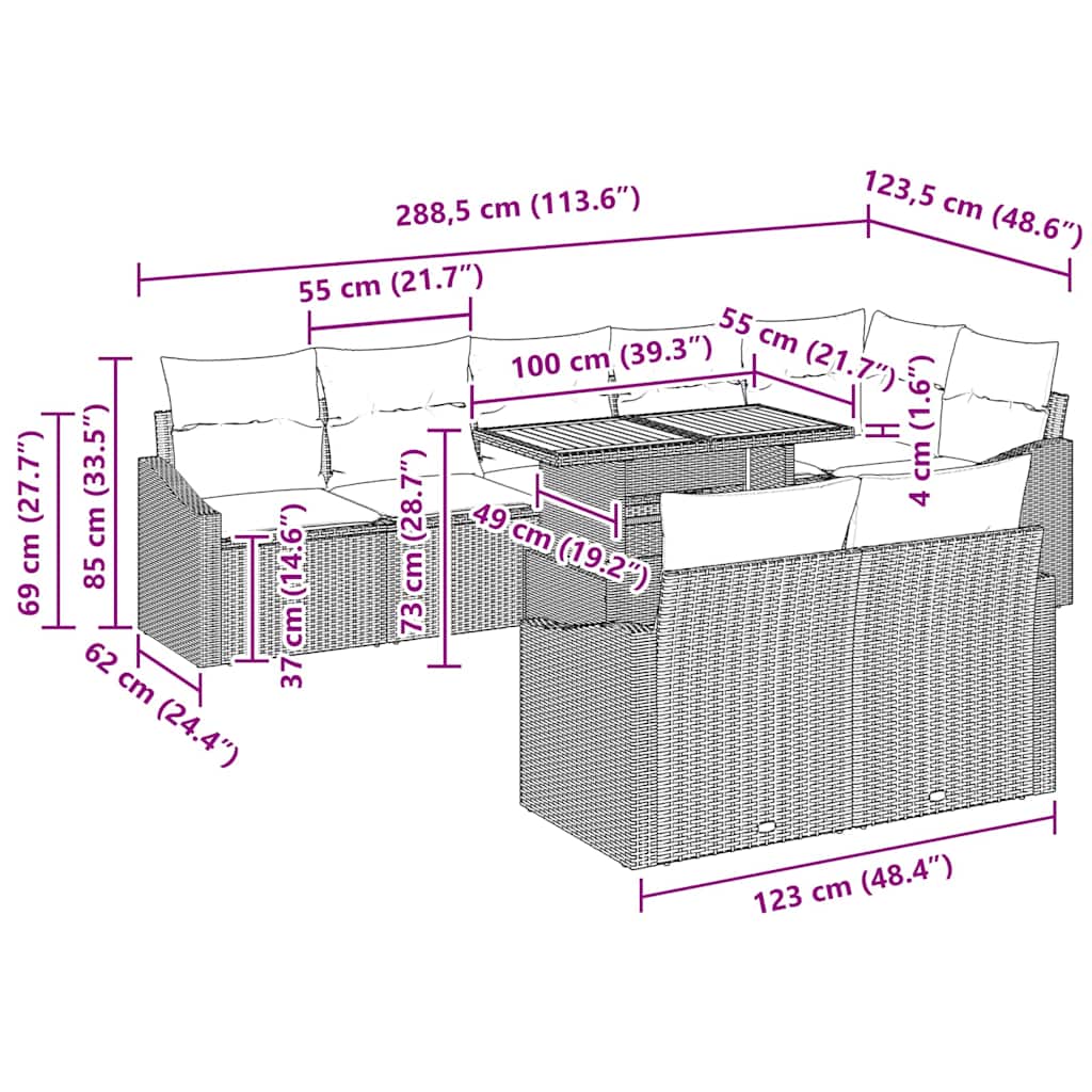 8721158999696_wbg-siz_en_hd_1 vidaXL Garden Sofa Set Manual 9 pcs Black and Brown 100 x 55 x 73 cm - Image 11