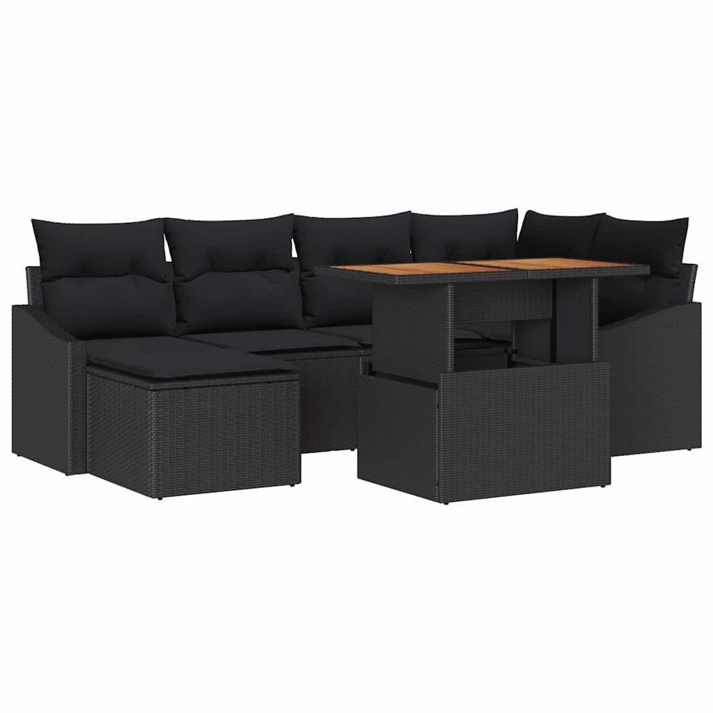 8721158999764_wbg-an-m_en_hd_6 vidaXL Garden Dining Set with Cushion 7 pcs Black and Brown - Image 2