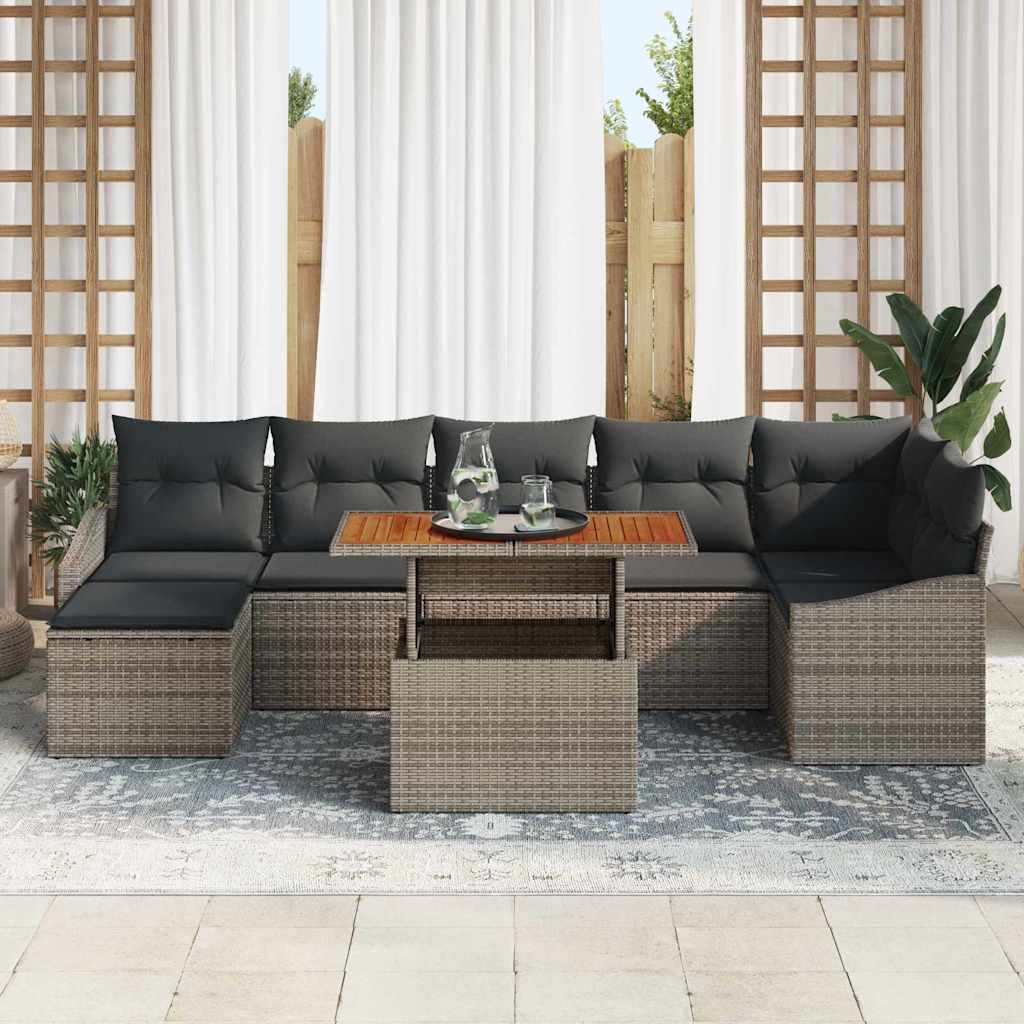 8721158999801_mo-im_en_hd_2 vidaXL Garden Dining Set with Cushion 8 pcs Grey and Brown - Image 3