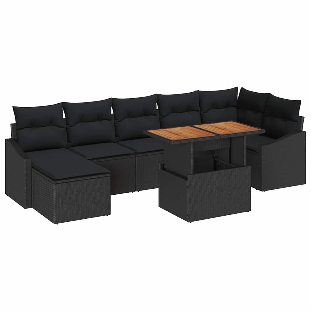 8721158999832_wbg-an-m_en_hd_6 vidaXL Garden Dining Set with Cushion 8 pcs Black and Brown - Image 2