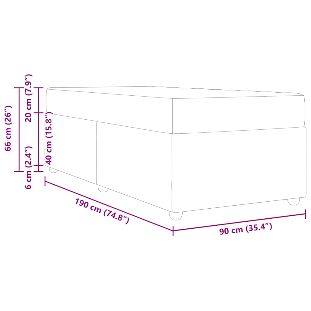 8721288274205_wbg-siz_en_hd_1 vidaXL Bed Frame with Mattress Black 90 x 190 cm Fabric - Image 13