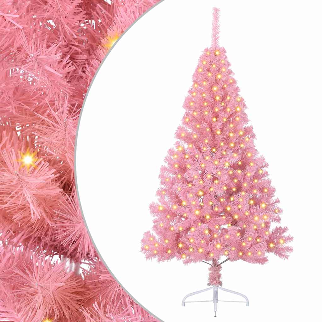 8721288280329_wbg-an-m_en_hd_1 vidaXL Artificial Pre-lit Christmas Tree Pink 180 cm PVC - Image 2