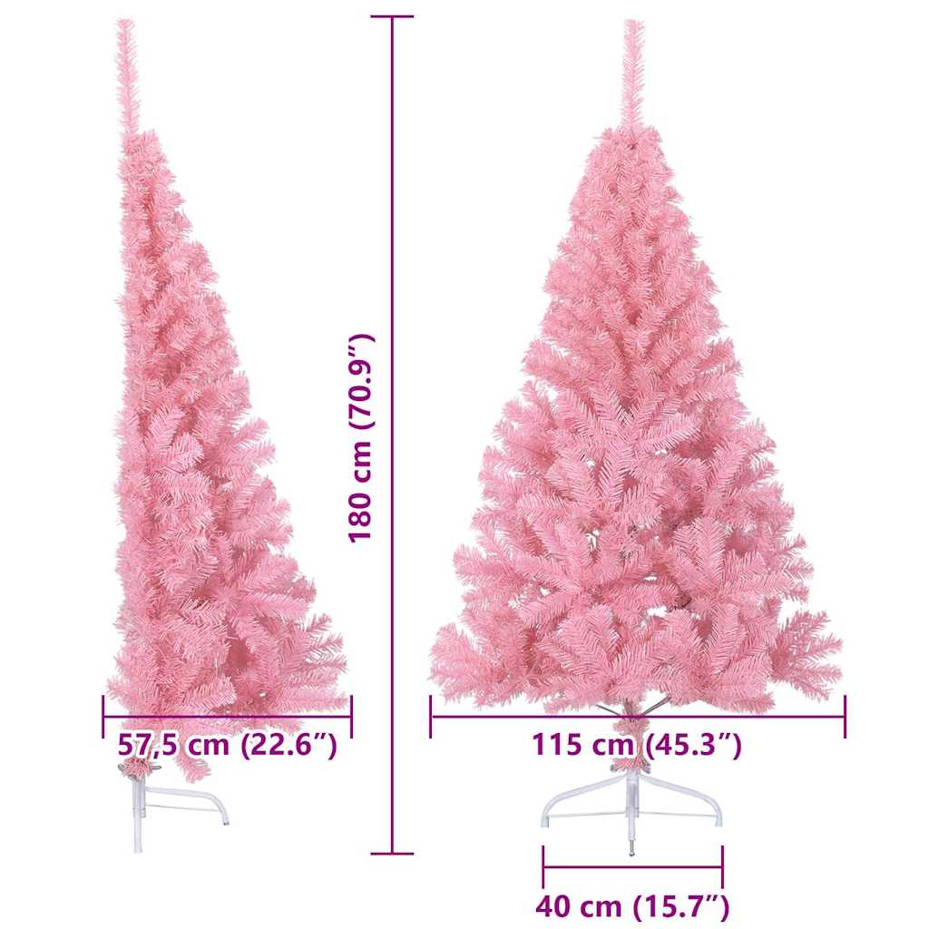 8721288280329_wbg-siz_en_hd_1 vidaXL Artificial Pre-lit Christmas Tree Pink 180 cm PVC - Image 13