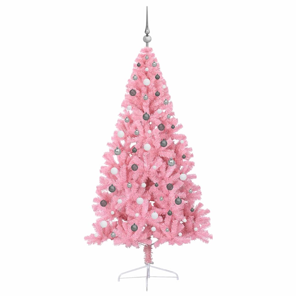 8721288280480_wbg-fr_en_hd_4 vidaXL Artificial Pre-lit Christmas Tree Pink 210 cm PVC - Image 5