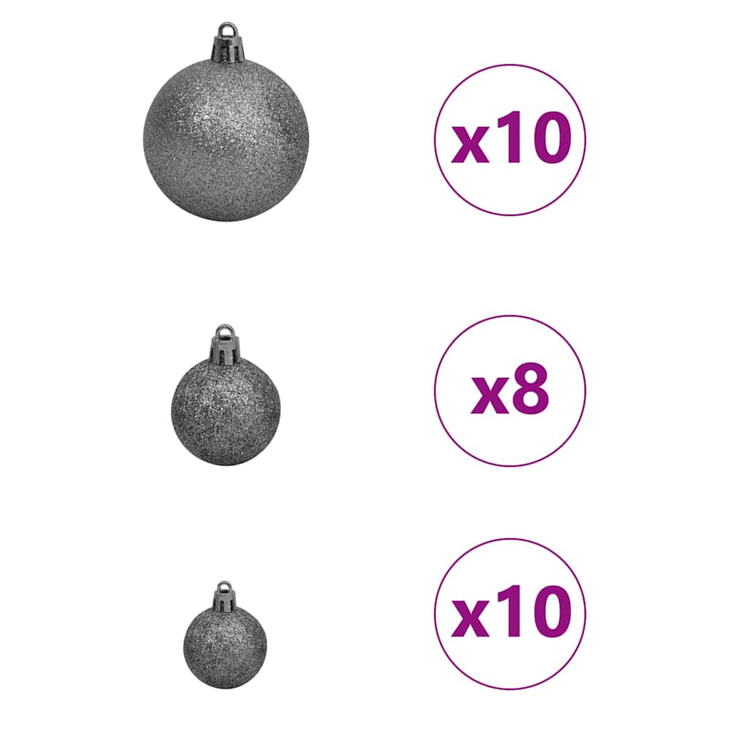 8721288280480_wbg-fr_en_hd_8 vidaXL Artificial Pre-lit Christmas Tree Pink 210 cm PVC - Image 9