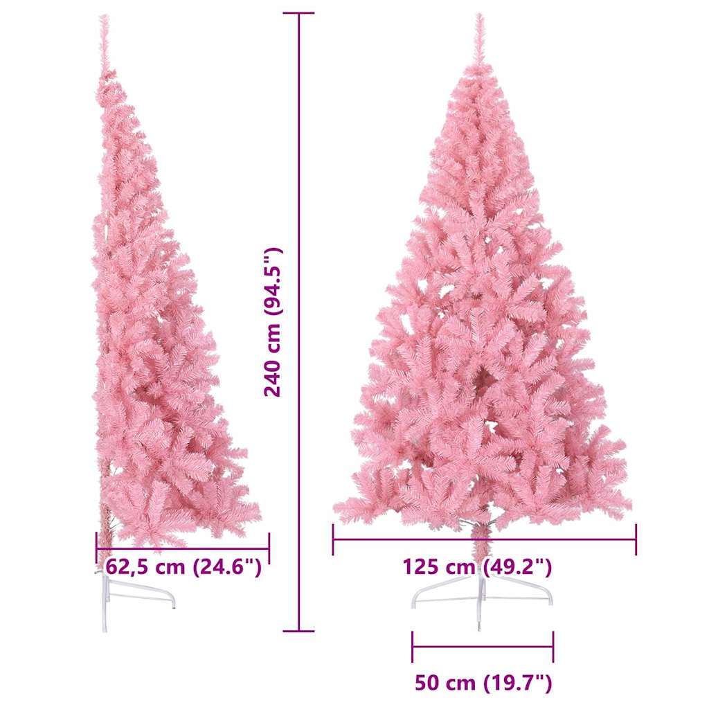 8721288280589_wbg-siz_en_hd_1 vidaXL Artificial Pre-lit Christmas Tree Pink 240 cm PVC - Image 13