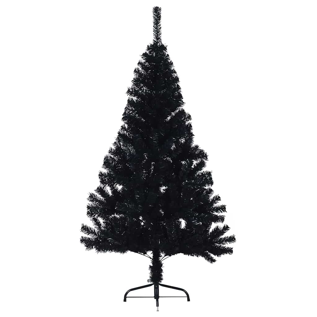 8721288280848_wbg-fr_en_hd_3 vidaXL Artificial Pre-lit Christmas Tree Black 150 cm PVC - Image 4