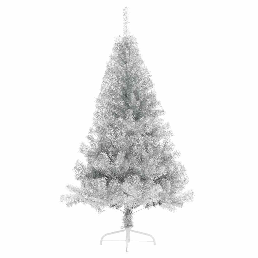 8721288281494_wbg-fr_en_hd_3 vidaXL Artificial Pre-lit Christmas Tree Silver 150 cm PET - Image 4