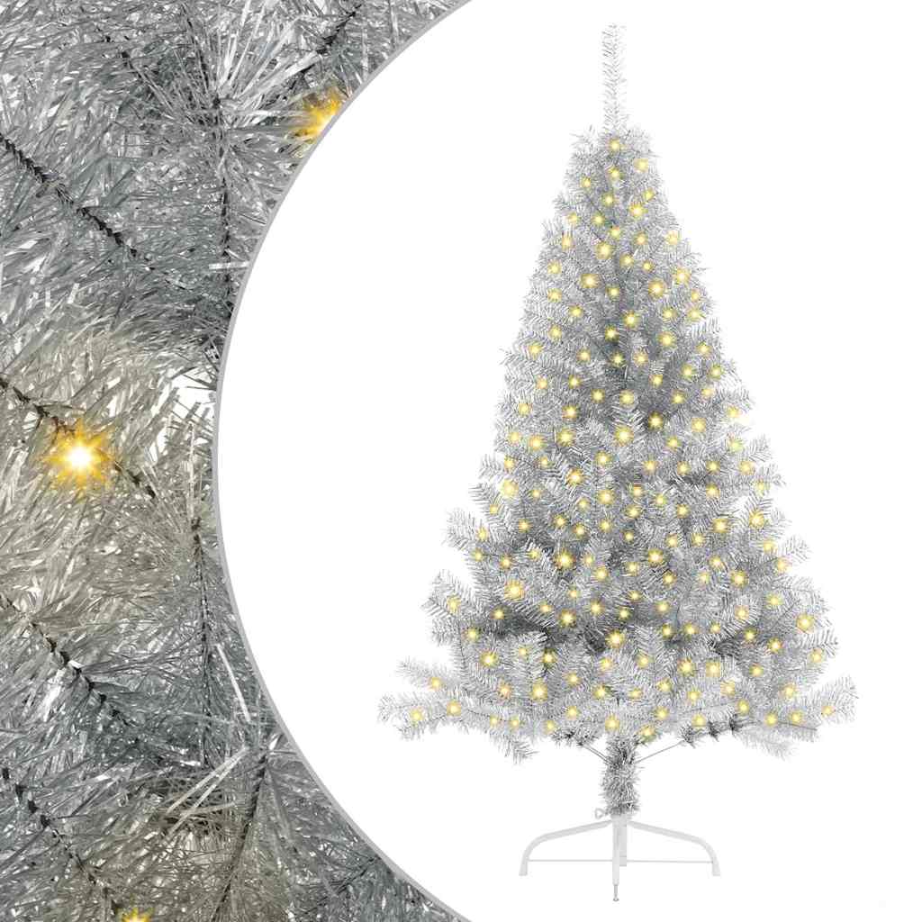 8721288281623_wbg-an-m_en_hd_1 vidaXL Artificial Pre-lit Christmas Tree Silver 180 cm PET - Image 2