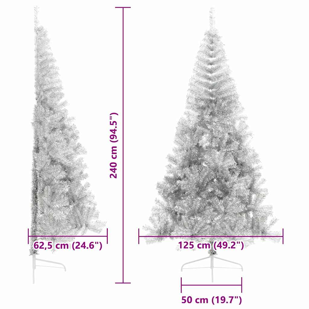 8721288281883_wbg-siz_en_hd_1 vidaXL Artificial Pre-lit Christmas Tree Silver 240 cm PET - Image 13