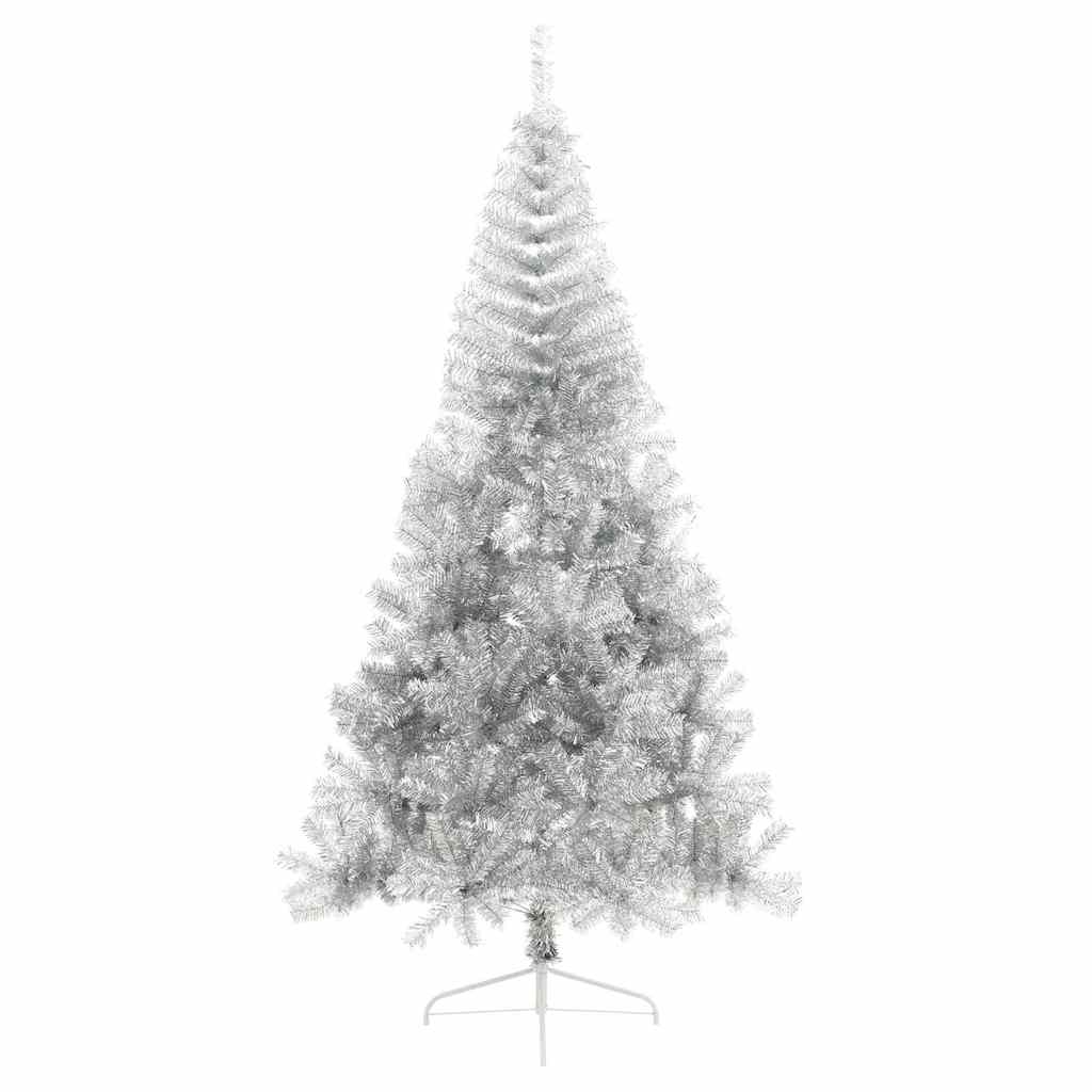 8721288281913_wbg-fr_en_hd_5 vidaXL Artificial Pre-lit Christmas Tree Silver 240 cm PET - Image 6