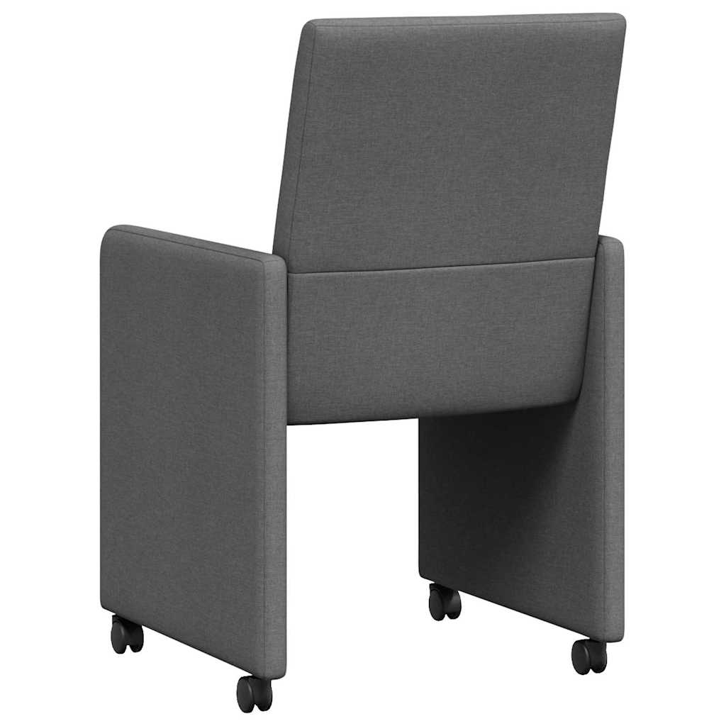 8721288289131_wbg-ba_en_hd_2 vidaXL Dining Chairs with Wheel 2 pcs Dark grey 57 x 66 x 94 cm Fabric - Image 6