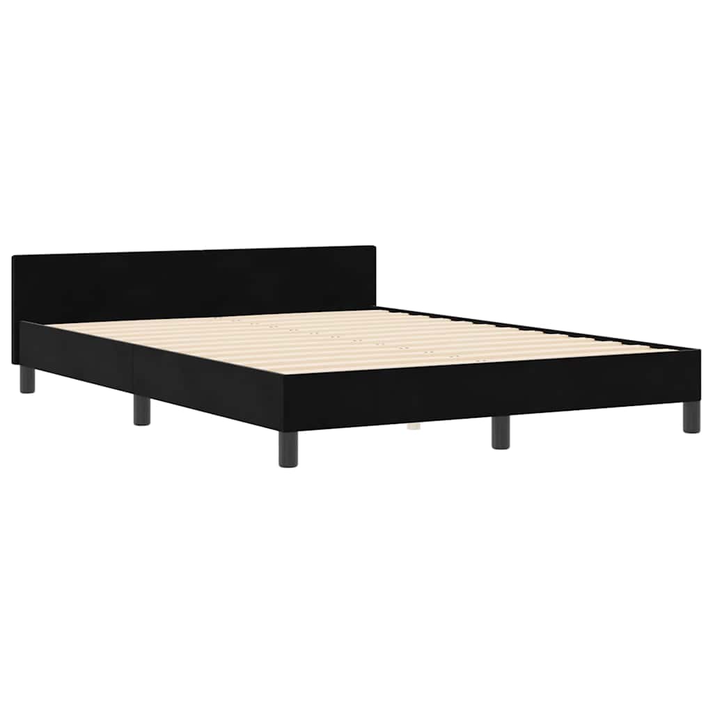 8721288341549_wbg-an_en_hd_1 vidaXL Bed Frame Black 150 x 200 cm Velvet - Image 2