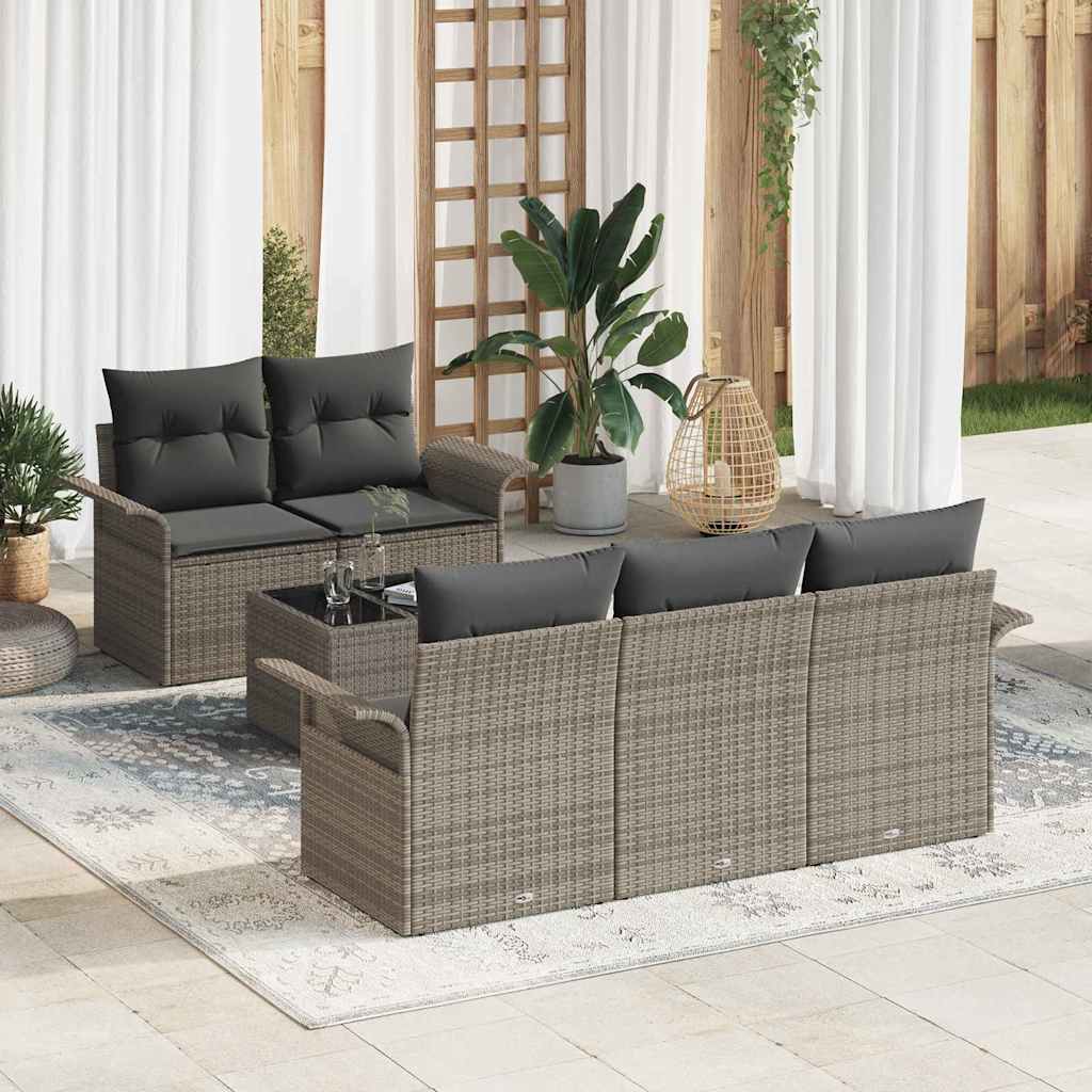 8721288341792_mo-im_en_hd_1 vidaXL Garden Sofa Set with Cushion Manual 6 pcs Grey 55 x 55 x 37 cm - Image 1