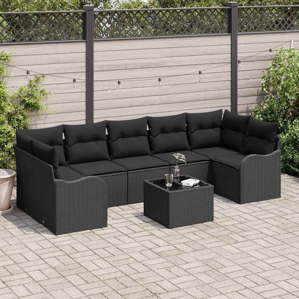 8721288345639_mo-im_en_hd_1 vidaXL Garden Sofa Set with Cushion Manual 8 pcs Black 55 x 55 x 37 cm - Image 1