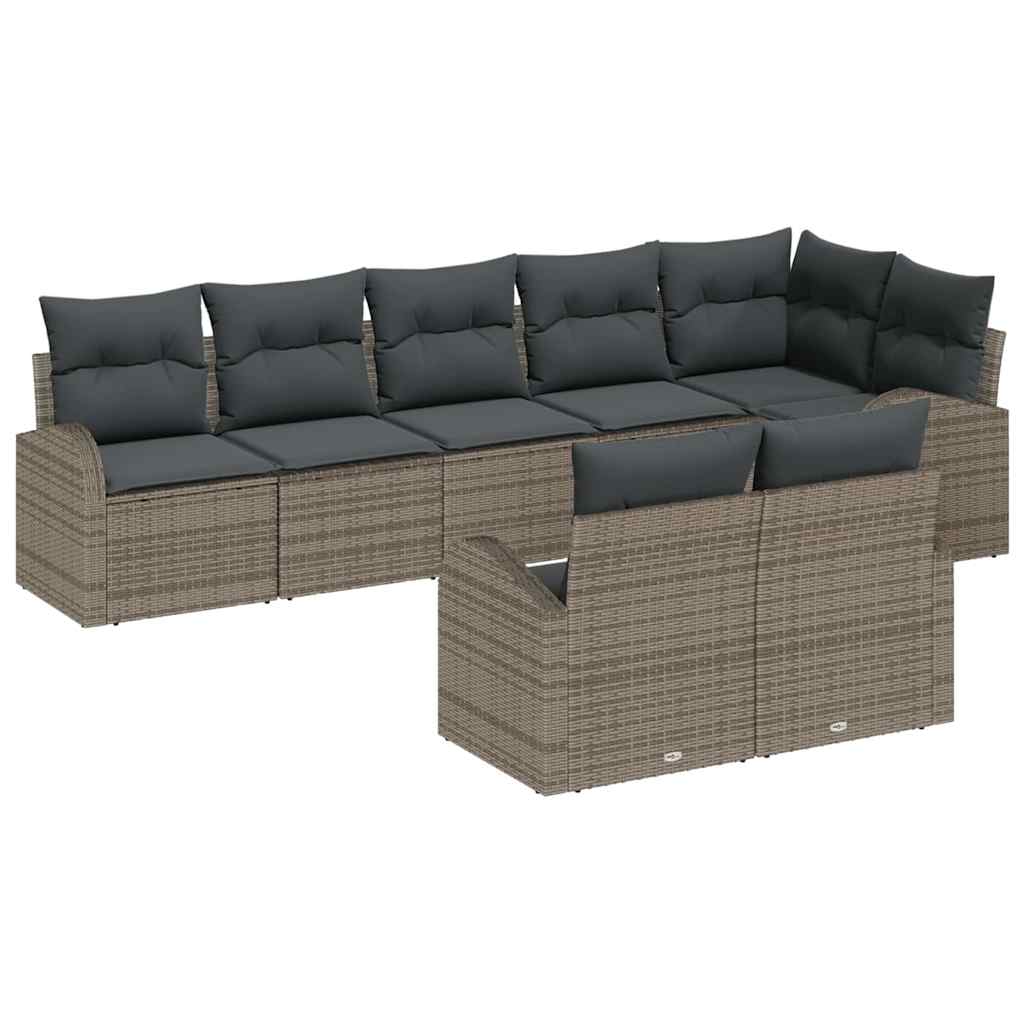 8721288350299_wbg-an-m_en_hd_3 vidaXL Garden Sofa Set with Cushion 8 pcs Grey Poly rattan - Image 1
