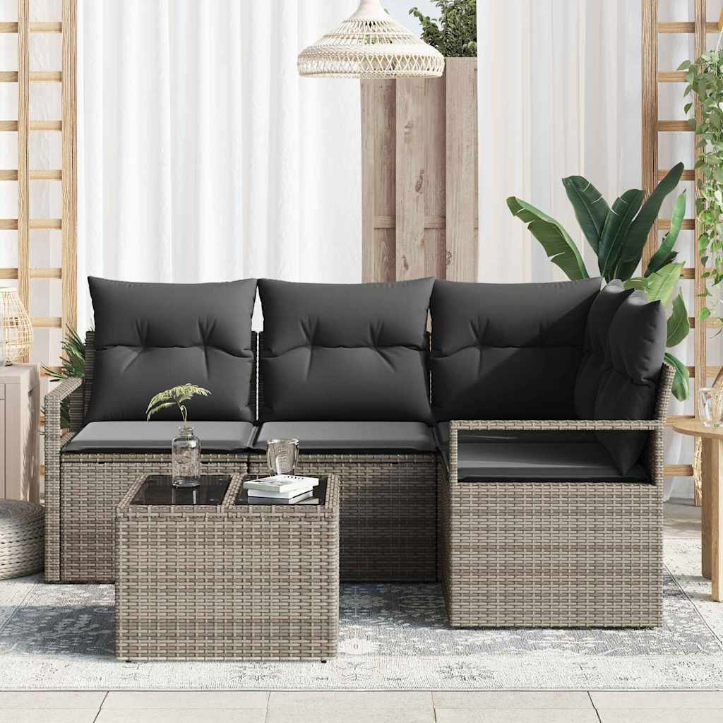 8721288353092_mo-im_en_hd_2 vidaXL Garden Sofa Set with Cushion with Storage 5 pcs Light Grey - Image 3