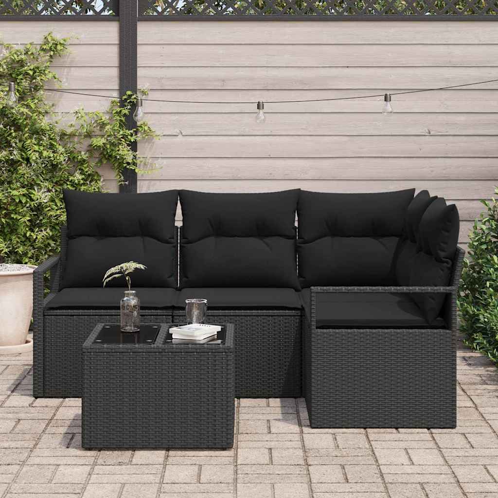 8721288353139_mo-im_en_hd_2 vidaXL Garden Sofa Set 5 pcs Black Poly Rattan and Powder-Coated Steel - Image 3