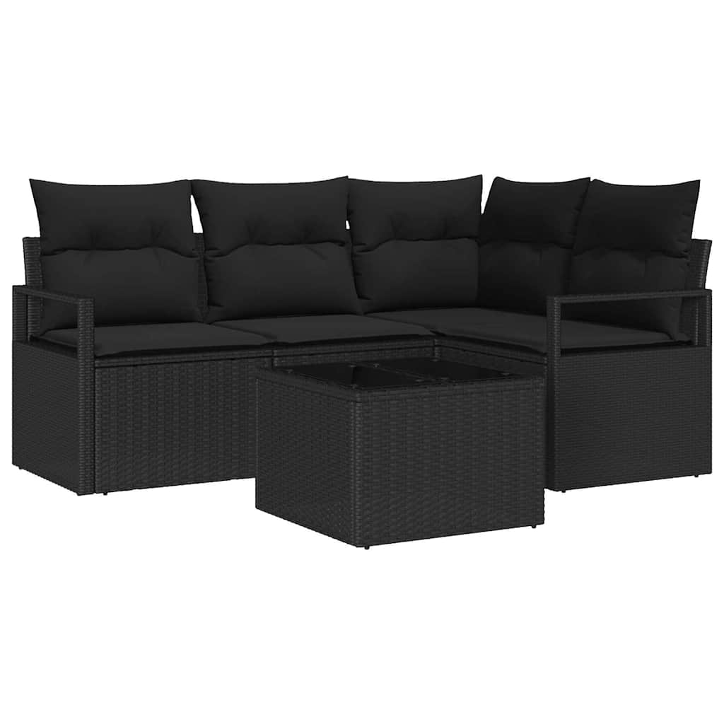 8721288353139_wbg-an-m_en_hd_5 vidaXL Garden Sofa Set 5 pcs Black Poly Rattan and Powder-Coated Steel - Image 2