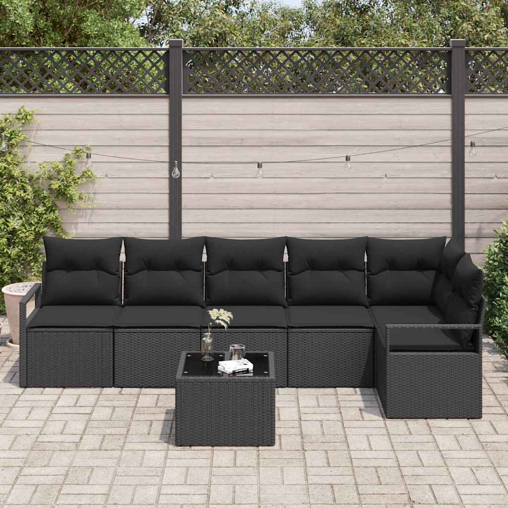 8721288353535_mo-im_en_hd_2 vidaXL Garden Sofa Set 7 pcs Black Poly Rattan and Powder-Coated Steel - Image 3