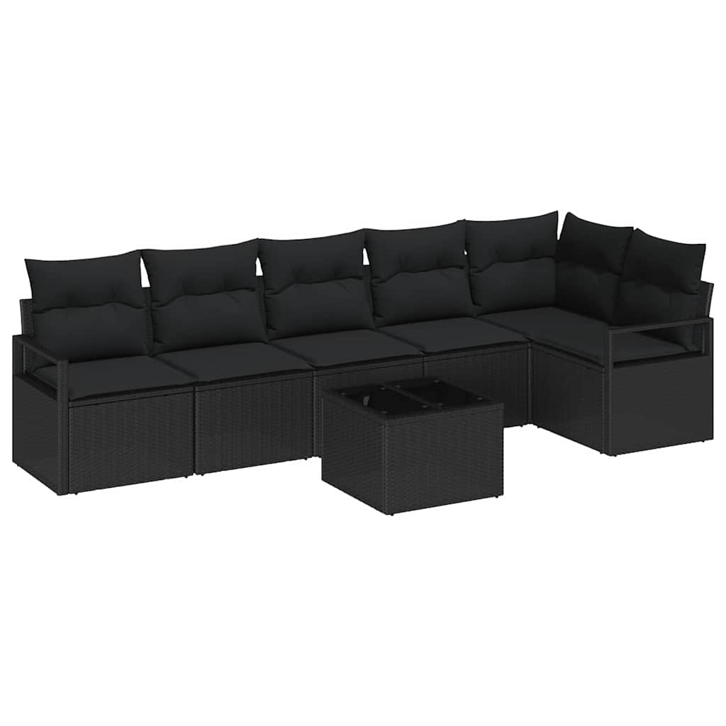 8721288353535_wbg-an-m_en_hd_5 vidaXL Garden Sofa Set 7 pcs Black Poly Rattan and Powder-Coated Steel - Image 2