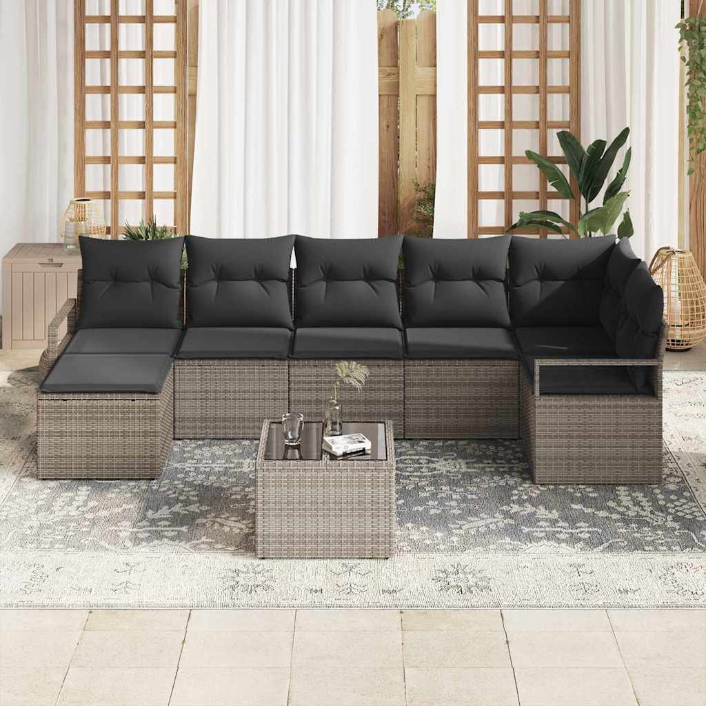 8721288354198_mo-im_en_hd_2 vidaXL Garden Sofa Set with Cushion with Storage 8 pcs Light Grey - Image 3