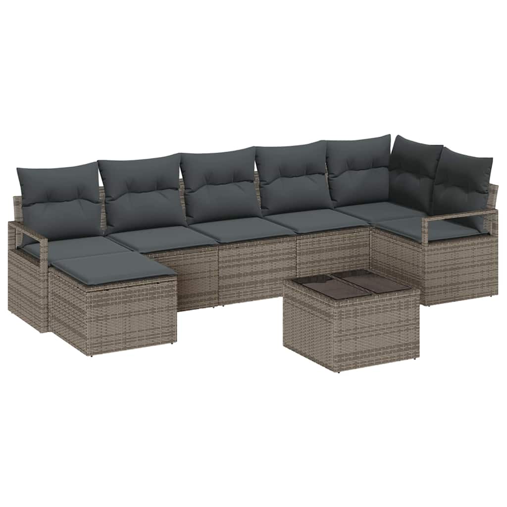 8721288354198_wbg-an-m_en_hd_6 vidaXL Garden Sofa Set with Cushion with Storage 8 pcs Light Grey - Image 2