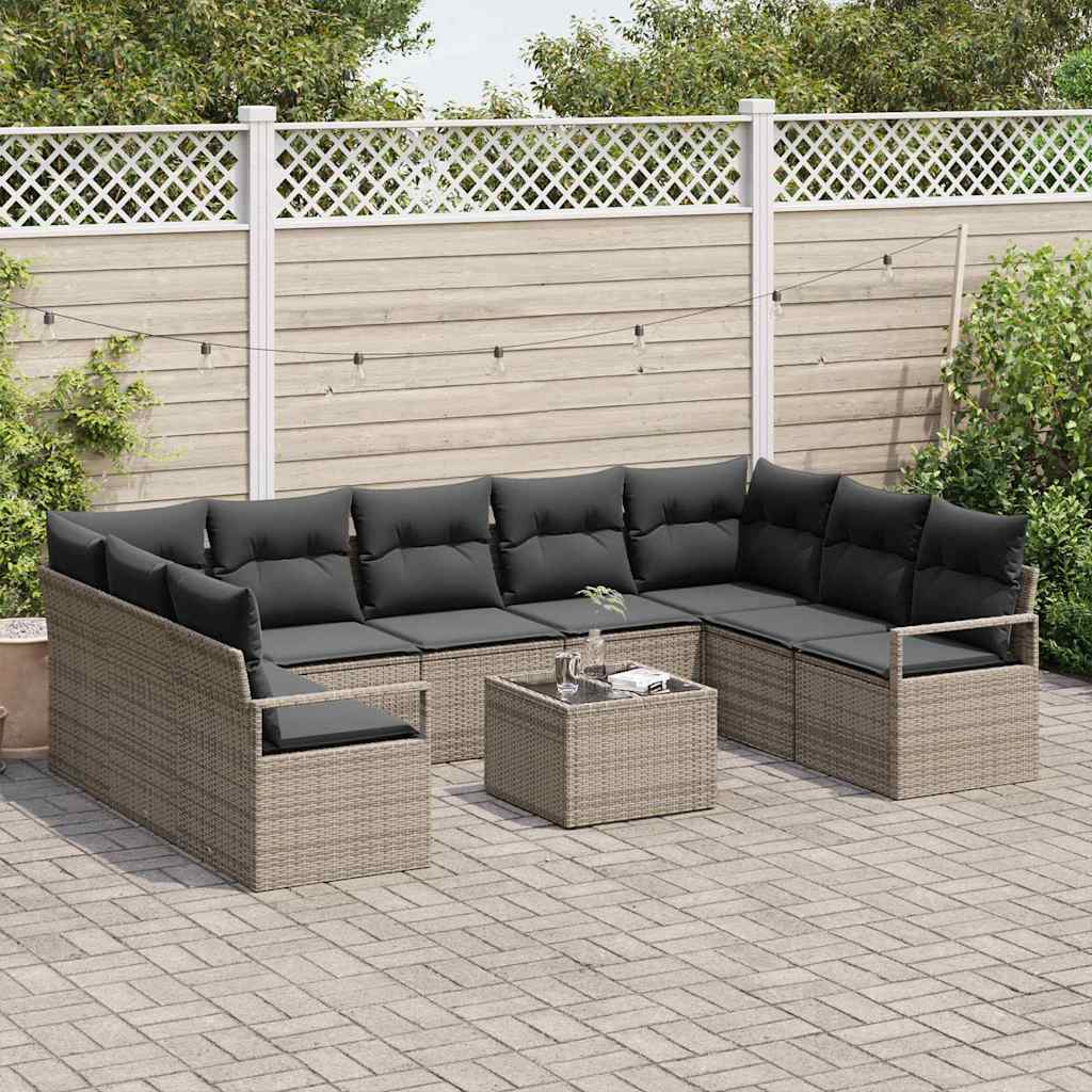 8721288354891_mo-im_en_hd_2 vidaXL Garden Sofa Set with Cushion with Storage 10 pcs Light Grey - Image 3