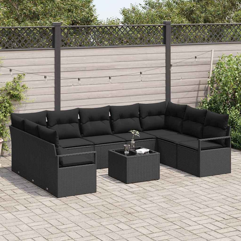 8721288354938_mo-im_en_hd_2 vidaXL Garden Sofa Set 10 pcs Black Poly Rattan, Powder-Coated Steel - Image 3