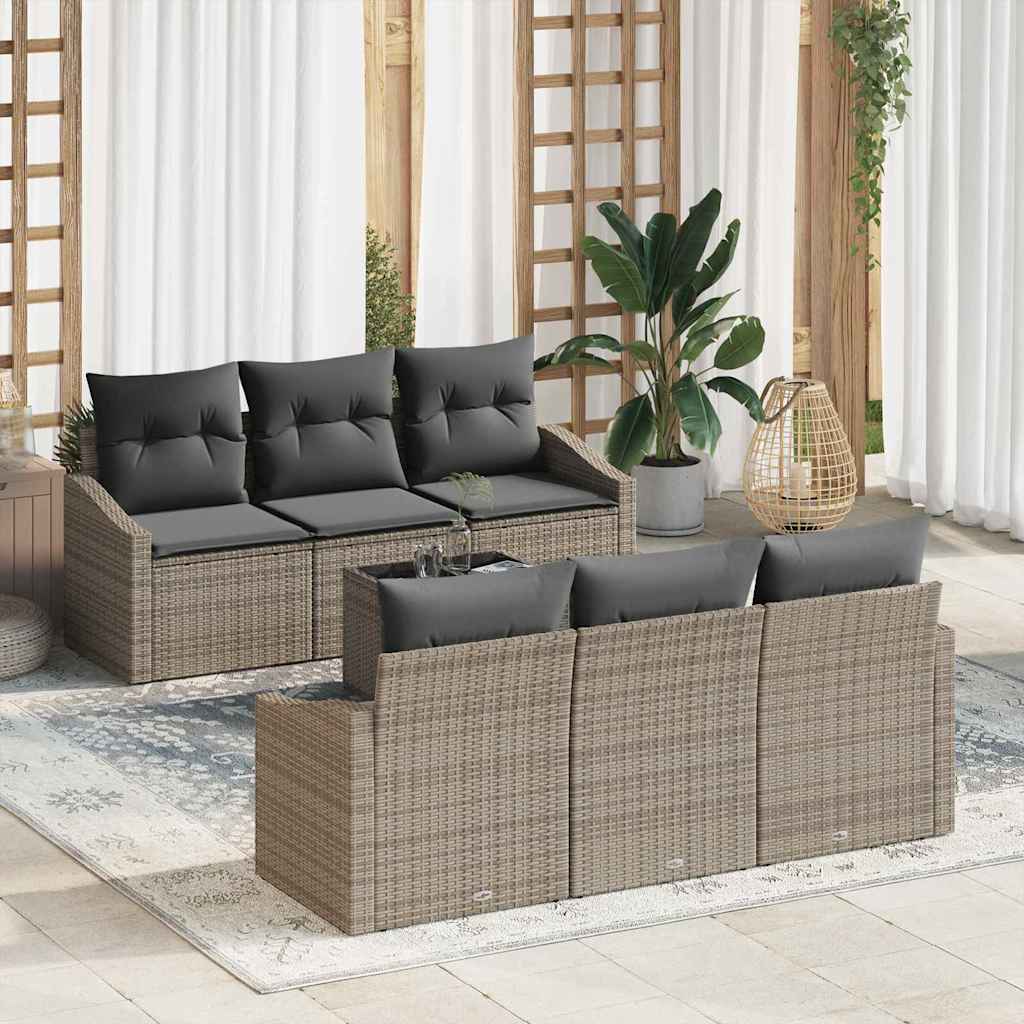 8721288355492_mo-im_en_hd_1 vidaXL Garden Sofa Set with Cushion Manual 7 pcs Grey 55 x 55 x 37 cm - Image 1