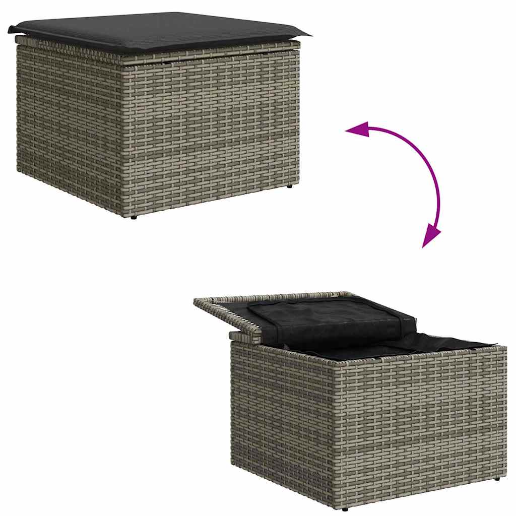 8721288356291_wbg-fu_en_hd_3 vidaXL Garden Dining Set with Cushion with Storage 6 pcs Light Grey - Image 12